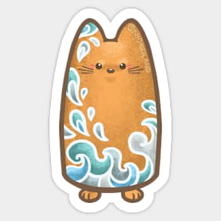 Cat with Wave Pattern Sticker